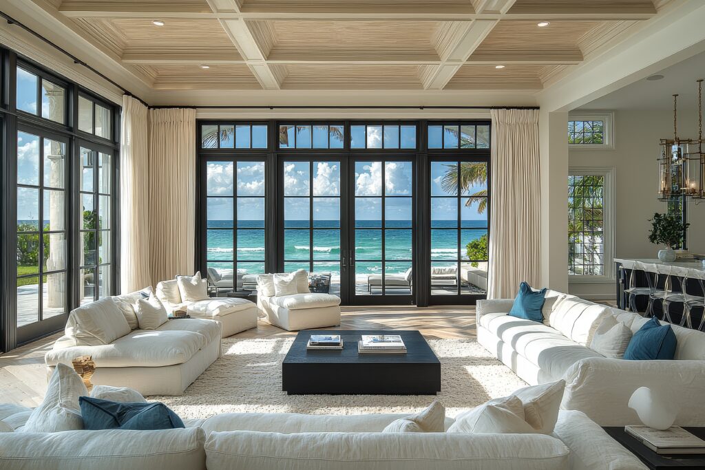 Pristine luxury Palm Beach estate interior, spotless and immaculately maintained.