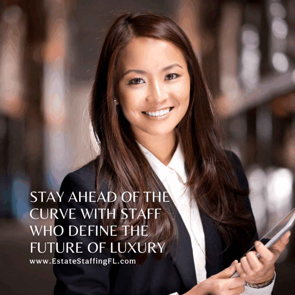 Professional estate staff managing household operations for high-net-worth family